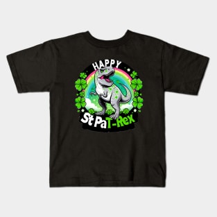 Happy St PaT-Rex Dinosaur Saint Patrick's Day For Boys Girls Kids T-Shirt